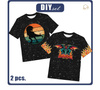 2-PACK - KINDER T-SHIRT  - DRAGON / schwarz - Nähset (104/110)