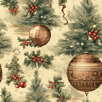 Vintage Christmas wz.8 - Woven Fabric for tablecloths