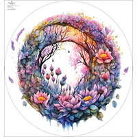 WATERCOLOR FLORAL vz. 10 - panel pro kruhovou sukni D