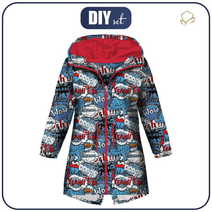 KIDS PARKA (ARIEL) - COMIC BOOK (blue - red) - softshell (98/104)