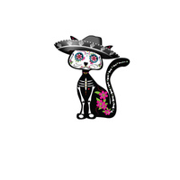 KOČKA PEPITA  (DIA DE LOS MUERTOS) - panel 50cm x 60cm