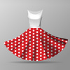 Tellerrock-Panel - RED POLKA DOTS