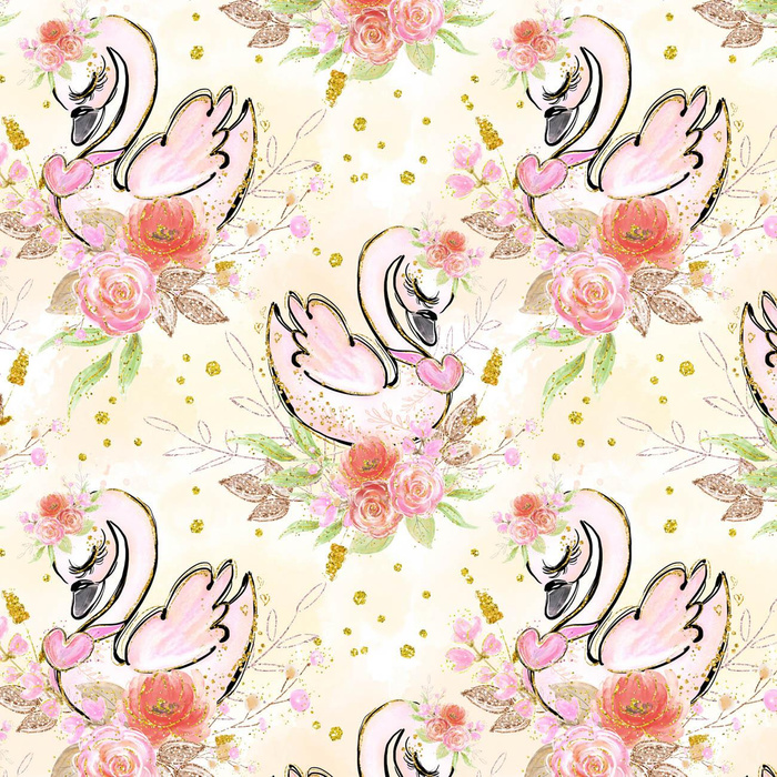 LABUTĚ - organický úplet single jersey s elastanem