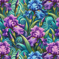 FLOWERS WZ.34 - teplákovina počesaná s elastanem ITY