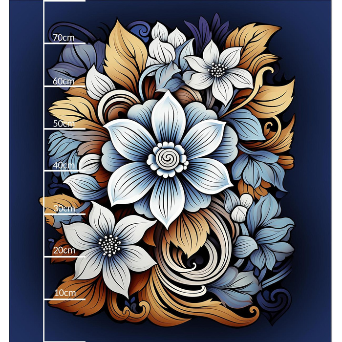 BOUQUET OF FLOWERS WZ.2 - Panel (75cm x 80cm) teplákovina s elastanem ITY
