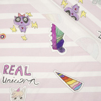 CHILDREN MIX / stripes white-pink - single jersey with elastane TE210