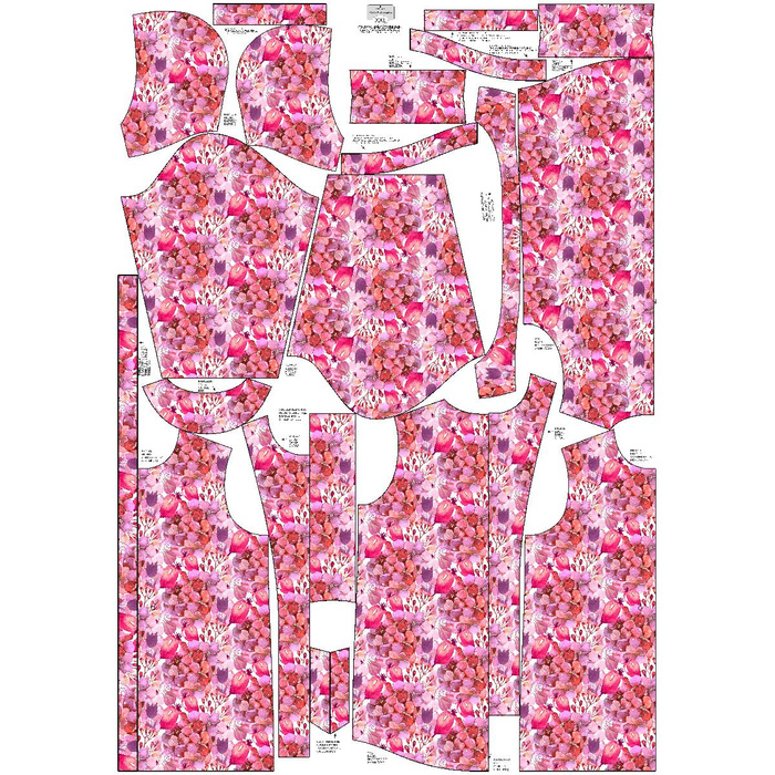 WOMEN'S PARKA (ANNA) - FLOWERS MIX (IN THE MEADOW) - softshell XXL