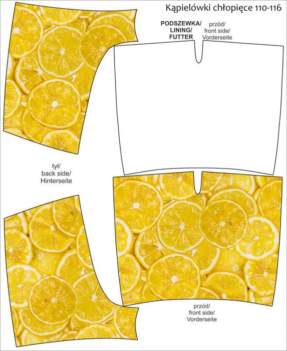 Boy's swim trunks - LEMONS - sewing set