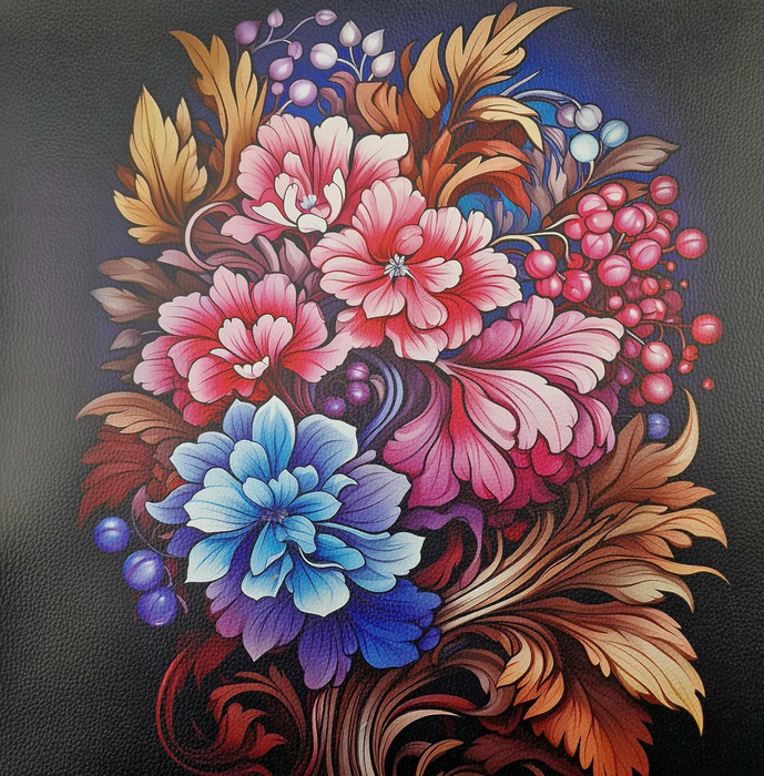 BOUQUET OF FLOWERS WZ.3 (46 cm x 50 cm) - thick pressed leatherette