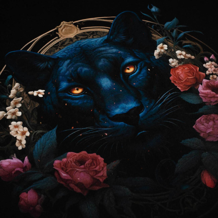 GOTHIC PANTHER -  PANEL (60cm x 50cm) brushed knitwear with elastane ITY