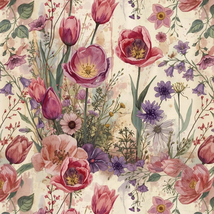 PASTEL FLOWERS WZ. 30 - Minky plyš