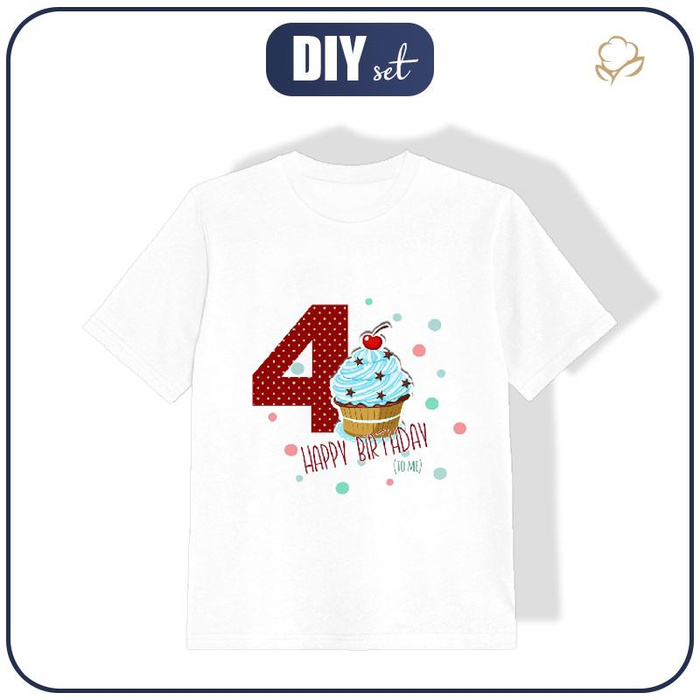 KID’S T-SHIRT - 4ST BIRTHDAY / MUFFIN - single jersey (116/122)