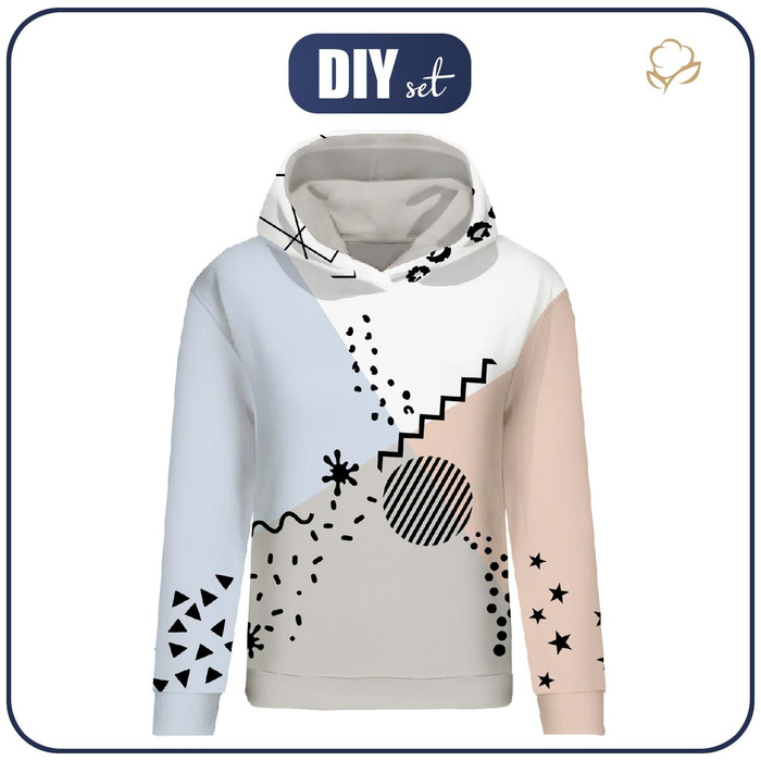 CLASSIC WOMEN’S HOODIE (POLA) - COLOR BLOCK pat. 3 - sewing set XXXL