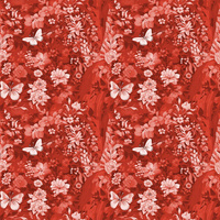 LUSCIOUS RED / FLOWERS - tkanina bawełniana