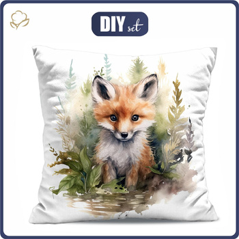 KISSEN 45x45 - WATERCOLOR FOX - Velours - Nähset