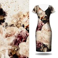 WATERCOLOR FLOWERS VZ. 4 - panel pro šaty Mušelín bavlněný