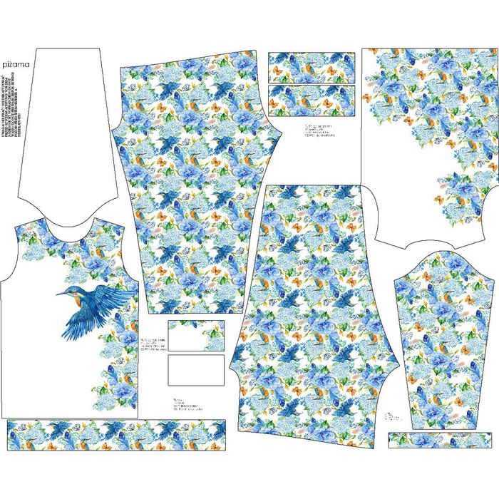 DĚTSKÉ PYŽAMO "MIKI" - LEDŇÁČEK A ŠEŘÍKY (LEDŇÁČEK NA LOUCE) - Sada šití