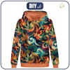 CLASSIC DAMEN HOODIE "POLA" L- Hemp leaves WZ. 1 - Nähset