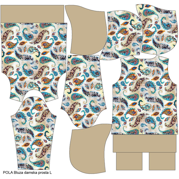 CLASSIC WOMEN’S HOODIE (POLA) - BOHO PAISLEY - looped knit fabric - L