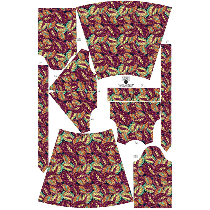 UMSCHLAG ELEGANTES MIDI KLEID (BIANCA) - PURPUR BLÄTTER (VINTAGE) - Nähset S