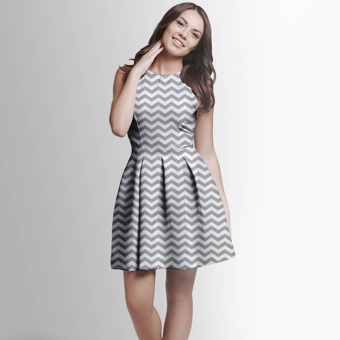 ZIGZAGS / grey - single jersey with elastane 