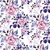 WILD ROSE FLOWERS PAT. 1 (BLOOMING MEADOW) (Very Peri) - Cotton muslin
