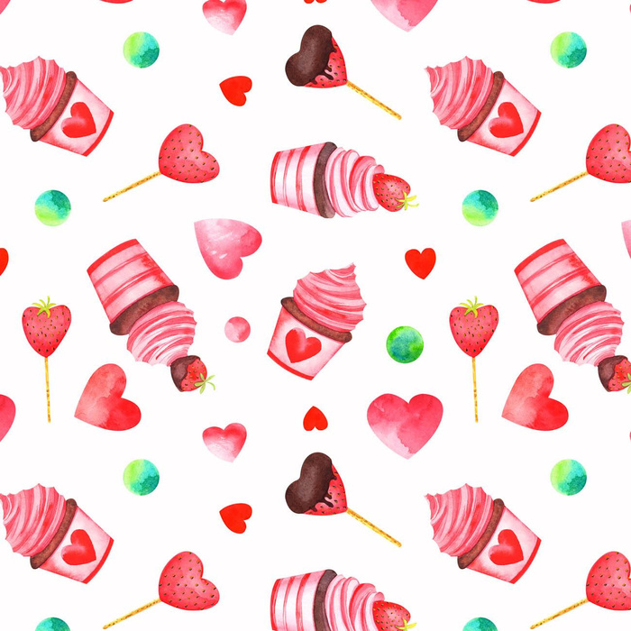 EIS UND ERDBEEREN - leichte Maschenware angeraut