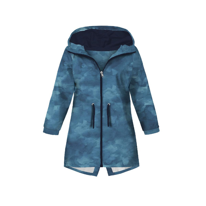 KINDERPARKA (ARIEL) - CAMOUFLAGE m. 2 / dunkelblau - Softshell (98/104)