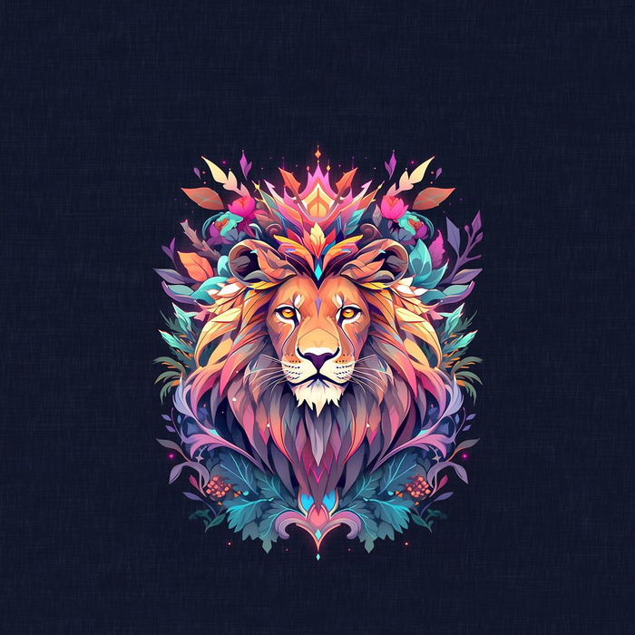 ANIMALS MANDALA wz.10 (lyon) - panel (60cm x 50cm) 