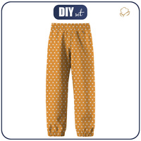 CHILDREN'S SOFTSHELL TROUSERS (YETI) - WHITE DOTS / mustard (122/128)