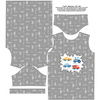 KID’S T-SHIRT - VEHICLES pat. 2 / white (ADVENTURE BEGINS) - single jersey (104/110)