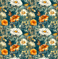 Butterfly & Flowers wz.1 - Single Jersey