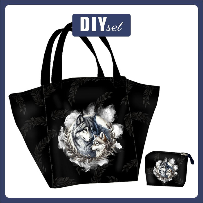 XL Tasche mit Utensilientasche 2 in 1 - CUTE ANIMALS wz.17 - Nähset