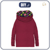 BLUZA DAMSKA (FURIA) NIETOPERZ Z KOMINEM - MELANŻ VIVA MAGENTA / ZIMORODKI I MAKI - zestaw do uszycia XXXL