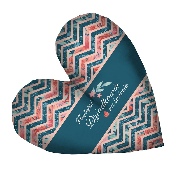 OZDOBNÝ POLŠTÁŘ SRDCE - NAJLEPSI DZIADKOWIE NA ŚWIECIE / RŮŽE A PIVOŇKY vz. 2