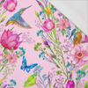 KINGFISHERS AND BUTTERFLIES (KINGFISHERS IN THE MEADOW) / pink - single jersey with elastane 