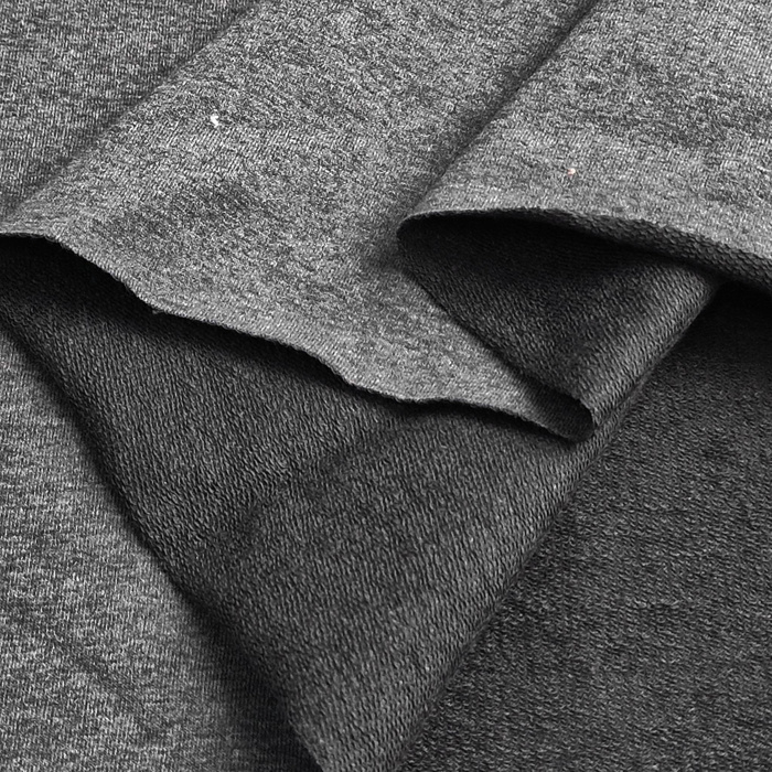 D-08 MELANGE GRAPHITE - looped knitwear with elastan 