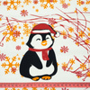 PENGUIN SANTA 2.0 / red M (50cm x 60cm) - panel single jersey TE210
