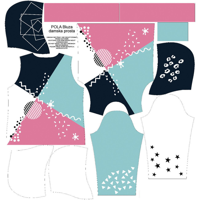 CLASSIC WOMEN’S HOODIE (POLA) - COLOR BLOCK pat. 5 - sewing set XL