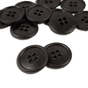 Round plastic button 20mm - black