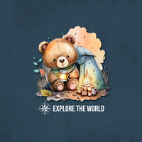 EXPLORE THE WORLD - Panel (75cm x 80cm) SINGLE JERSEY ITY