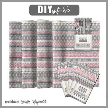 NAPKINS AND RUNNER - MERRY CHRISTMAS PAT. 1 (NORWEGIAN PATTERNS) - sewing set