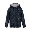 KIDS JACKET TEDDY (ZOE) - CONSTELLATIONS pat. 2 (GALACTIC ANIMALS) / navy - sewing set (122/128)
