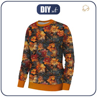 DÁMSKÁ MIKINA (HANA) BASIC - DENIM FLOWERS wz.2 - teplákovina - S