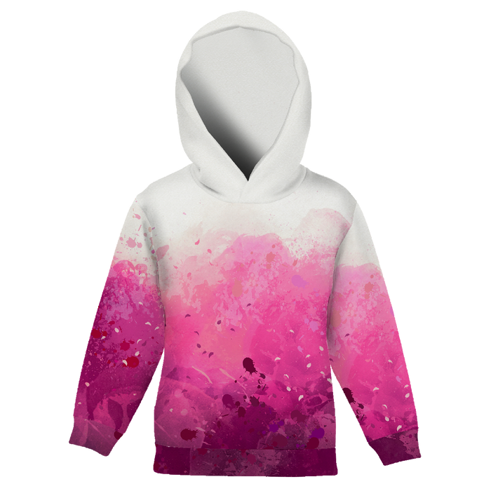 KID'S HOODIE (ALEX) - SPECKS (fuchsia) - looped knit fabric (122/128)