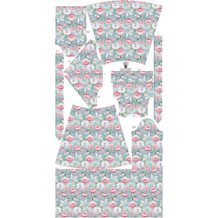 WRAP FLOUNCED DRESS "ABELLA" (XXL) - FAIRY WORLD pat.11 (FLOWERS) - sewing set 