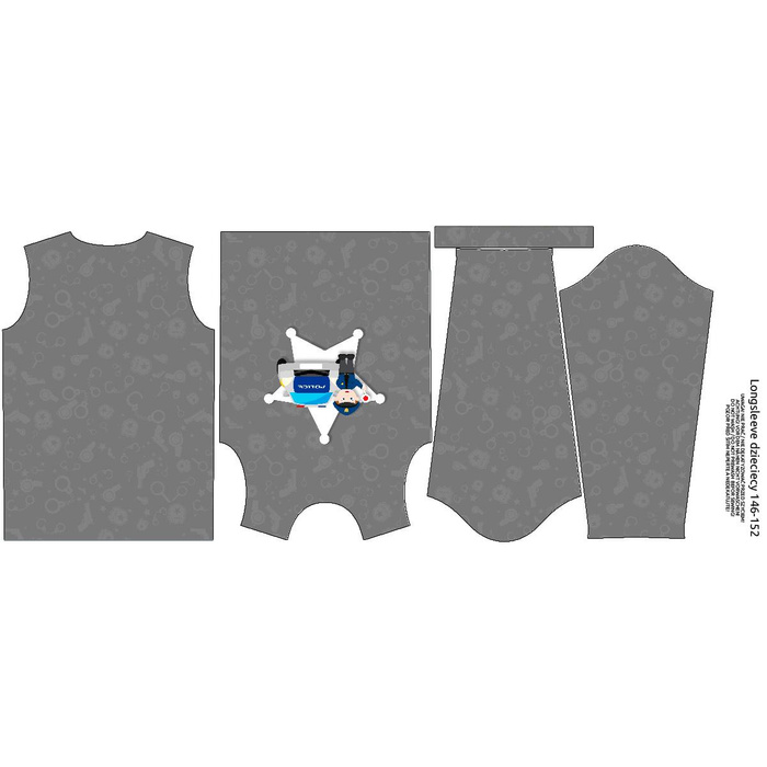 LONGSLEEVE - POLIZIST / dunkelgrau - Single Jersey (110/116)