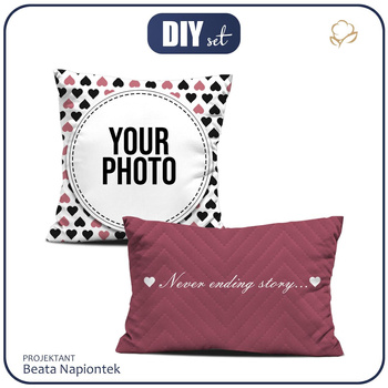 PODUSZKI DEKORACYJNE - NEVER ENDING STORY - Z WŁASNYM ZDJĘCIEM - zestaw do uszycia