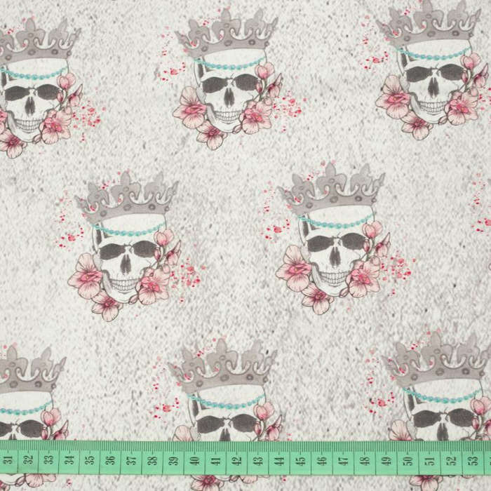 SKULL QUEEN - panoramic panel looped knit 