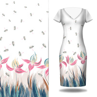 BLUMEN (Motiv 4) / weiß - Kleid-Panel WE210